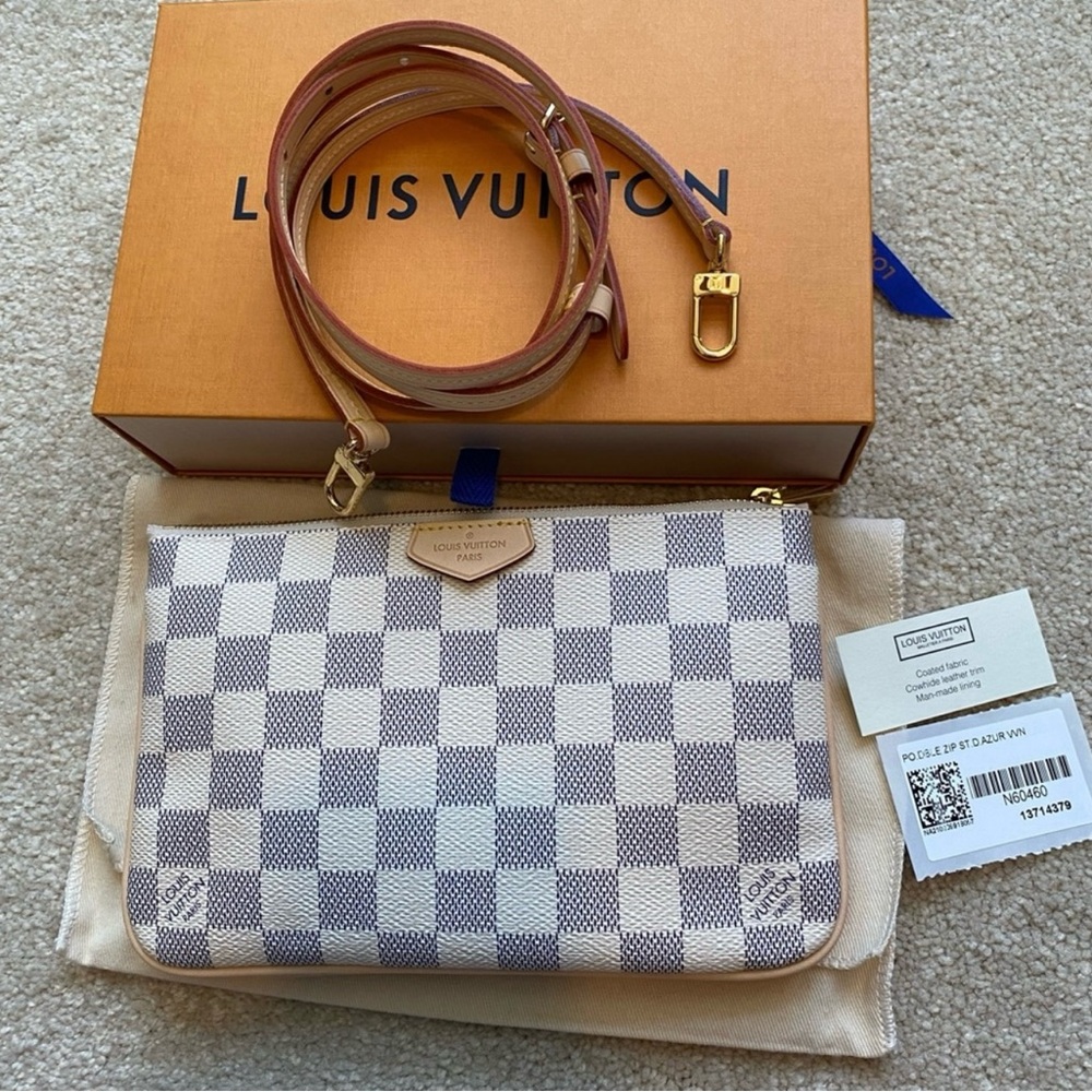 Louis Vuitton Damier Azur Double Zip Pochette